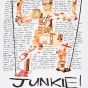 Poster for At the Foot of the Mountain Theatre’s production of Junkie!, 1981.