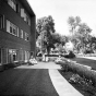 Black and white photograph of the exterior of the Jewish Home for the Aged, 1554 Midway Parkway, St. Paul, 1956.