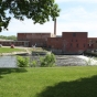 Color image of the north façade of the Faribault Woolen Mill Company, 2011.