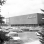 Black and white photograph of a Donaldson’s store at a suburban location, 1966. 