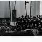 Black and white photograph of the black student chorus performing in Christ Chapel, [undated].