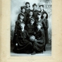 Black and white photograph of the women's basketball team, 1904. 