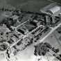 Black and white aerial view of Gustavus, 1940. Photograph donated by Bob Olson.