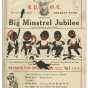 Cover art of the pamphlet handed out at the charity minstrel show. It features minstrel drawings and a hat advertisement in the form of a minstrel skit. From the Minnesota Historical Society pamphlet collection, St. Paul.