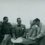 Black and white photograph of Frances E. Andrews (second from right) and others, ca. mid-1950s. Used with the permission of the Hunt Hill Audubon Society.