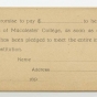 Photograph of Pledge Drive form for Macalester College, 1890