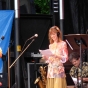 Sound effects artist Tom Keith, voice actors Tim Russell and Sue Scott, and Garrison Keillor perform during a live broadcast of A Prairie Home Companion from Lanesboro, Minnesota, in June 2007.