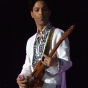 Prince performing at the Coachella music festival