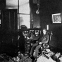 Black and white photograph of Dr. Valdo Turner in his office, c.1915.