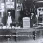 Remodeled Nerstrand Meat Market, ca. 1900. Pictured are (left to right): Lewis Roth, William Roth, and an unidentified man.