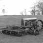 Black and white photograph of Toro Motor Company farm machinery, ca. 1920-1925. Photograph by C. J. Hibbard.