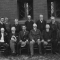 Black and white photograph of prominent horticulturists at the summer meeting of the Minnesota State Horticultural Society, 1902.