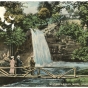 Colorized postcard of Minneopa Falls, Minnesota State Park, Mankato, Minnesota, ca. 1915.