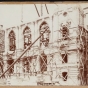 Scaffolding at the front entrance to the capitol