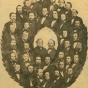 Black and white photograph of the Minnesota Senate with Alexander Ramsey and Henry H. Sibley, 1859.