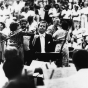 Black and white photograph of Leonard Slatkin at Sommerfest, c.1983.