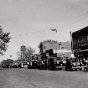 Black and white photograph of a parade in Slayton, 1930.