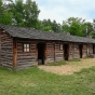 Reconstructed row house at Snake River Fur Post