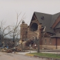 Photograph of a destroyed church after the St. Peter Tornado.