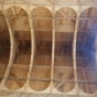 Color image of the ceiling inside the Hopperstad Stave Church replica, April 2, 2017. Photographed by Kaci Johnson.