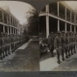 Black and white stereoview of officers-in-training at Fort Snelling, ca. 1917.