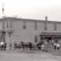 Black and white photograph of Strunk Saloon in Hanover, ca. 1906.