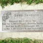 Color image of the Swedish-language headstone of Swan Swanson in Pioneers and Soldiers Memorial Cemetery Cemetery in Minneapolis, 2016. Photographed by Paul Nelson.