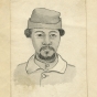 Scan of a drawing of Joseph Godfrey, 1862. Drawing by Robert O. Sweeny.