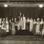 Black and white photograph of Participants in a patriotic pageant held at Temple Israel in Minneapolis, c.1939.