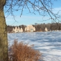 Lake Harriet bandshell in winter