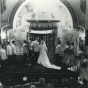 Black and white photograph of a wedding held at Tifereth B’nai Jacob Congregation in Minneapolis c.1950.