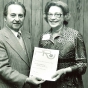 Black and white photograph of members of the United Jewish Federation Council receive a public relations award on November 24, 1978.