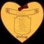 Heart-shaped valentine, labeled "To Miss Sanford" 