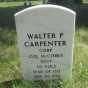 Color image of the headstone of Walter P. Carpenter, in Pioneers and Soldiers Memorial Cemetery in Minneapolis, 2016. Photographed by Paul Nelson.