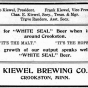 Advertisement in Both Sides newspaper for White Seal Beer from Kiewel Brewing Company, November 12, 1914.