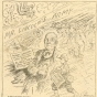 Cartoon of Albert Woolson drawn by Joe Parrish. It is titled “Mine Eyes Have Seen the Glory.” The cartoon was published on April 16, 1955, in recognition of Woolson being the last surviving Union Army soldier. Used with permission of St. Louis County Historical Society, University of Minnesota of Duluth Archives.