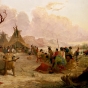 Painting of a Medicine Dance of the Dakota, 1849. Painting by Seth Eastman. 