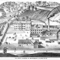 lithograph of the prison facilities and grounds at Stillwater