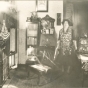 Black and white photograph of Susie Hanson Smith With Button Collection.