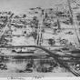 Black and white aerial photograph of Carman in the 1940s.