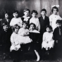 Black and white photograph of children attending a child's birthday party c.1912. 