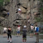 Color image of rock climbers at Interstate State Park, 2014.. Photograph by Minnesota Department of Natural Resources Staff.