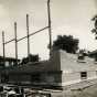 Black and white photograph of in-progress construction of the Anoka Post Office, July 5, 1916.