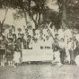 Color image of the Sabathanites Drum Corps, circa. 1960s. Photographed by Suluki Fardan.