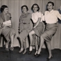 Black and white photograph of participants in a Dancing Follies event held at St. Paul's Jewish Community Center on October 24, 1949.