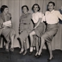 Black and white photograph of participants in a Dancing Follies event held at St. Paul's Jewish Community Center on October 24, 1949.