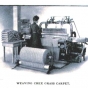 Color illustration of a Crex Carpet Company employee operating a carpet loom, c.1908.