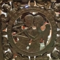 Color photograph of a close-up view of a decorative grille inside the St. Paul Cathedral. Photographed by Paul Nelson on July 10, 2014.