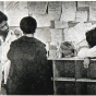 Black and white photograph of students at Gustavus Adolphus College c.1972.