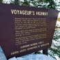 Sign marking the Voyageur’s Highway at Lake Saganaga